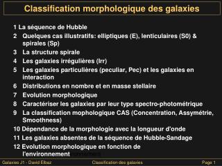 Classification morphologique des galaxies