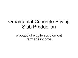Ornamental Concrete Paving Slab Production