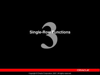 Single-Row Functions