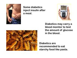 Some diabetics inject insulin after a meal.