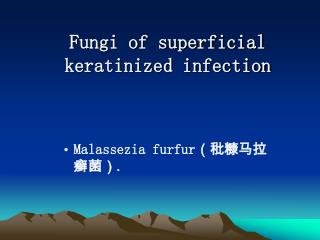 Fungi of superficial keratinized infection