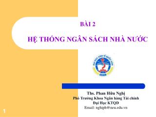 Ths. Phan Hữu Nghị Phó Trưởng Khoa Ngân hàng Tài chính Đại Học KTQD Email: nghiph@neu.vn