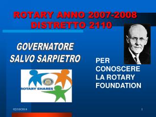 ROTARY ANNO 2007-2008 DISTRETTO 2110