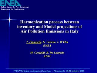 Harmonization process between inventory and Model projections of Air Pollution Emissions in Italy