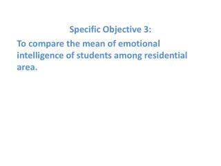 Specific Objective 3: