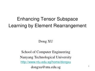 Enhancing Tensor Subspace Learning by Element Rearrangement