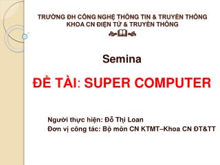 TRƯỜNG ĐH CÔNG NGHỆ THÔNG TIN &amp; TRUYỀN THÔNG KHOA CN ĐIỆN TỬ &amp; TRUYỀN THÔNG 