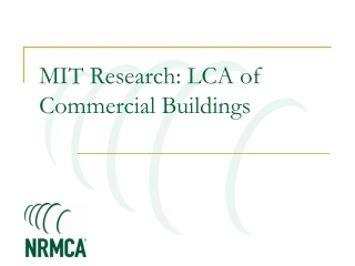 MIT Research: LCA of Commercial Buildings