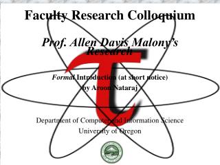 Faculty Research Colloquium Prof. Allen Davis Malony’s Research