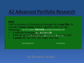 A2 Advanced Portfolio Research