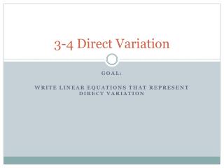 3-4 Direct Variation