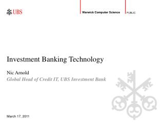 Investment Banking Technology