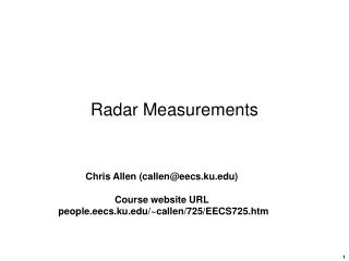 Radar Measurements