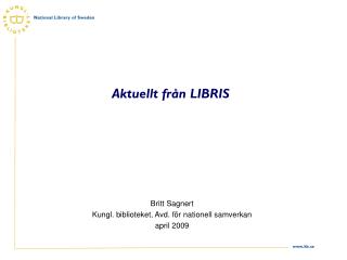 Aktuellt från LIBRIS