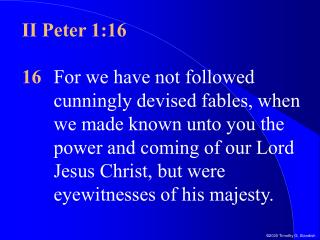 II Peter 1:16
