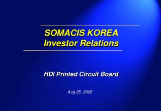 SOMACIS KOREA Investor Relations