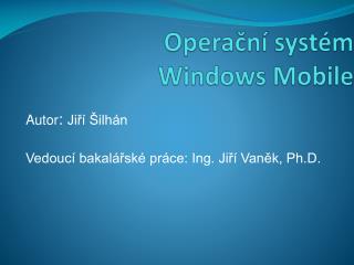 Operační systém Windows Mobile