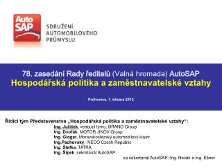 Hospodářská politika a zaměstnavatelské vztahy Průhonice, 1. března 2012