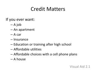 Credit Matters