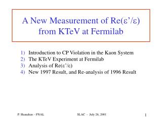 A New Measurement of Re( e ’ /e) from KTeV at Fermilab