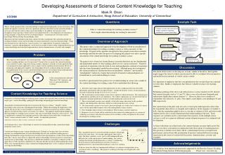 Developing Assessments of Science Content Knowledge for Teaching