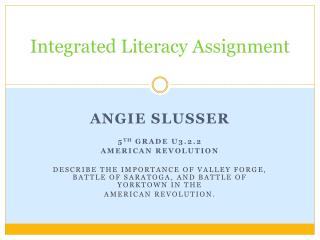 Integrated Literacy Assignment