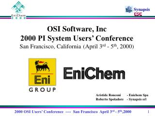 OSI Software, Inc 2000 PI System Users’ Conference