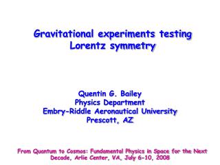 Gravitational experiments testing Lorentz symmetry
