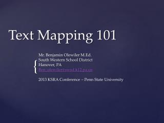 Text Mapping 101