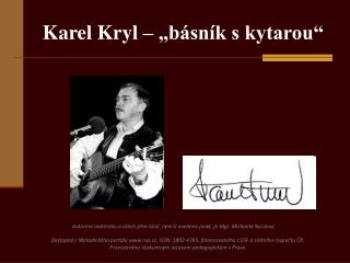 Karel Kryl – „básník s kytarou“