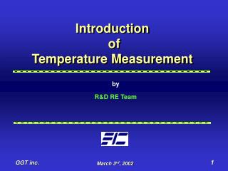 Introduction of Temperature Measurement