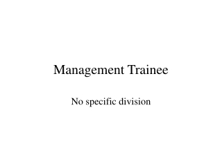 Management Trainee