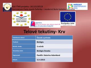 Telové tekutiny- Krv