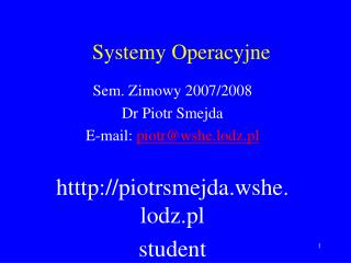 Systemy Operacyjne