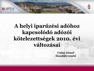 I. A helyi iparűzési adóval kapcsolatos hatáskörök változása (2009. évi LXXVII. tv.)