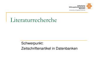 Literaturrecherche