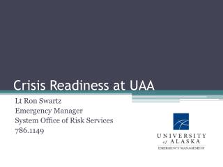 Crisis Readiness at UAA