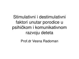 Prof.dr Vesna Radoman