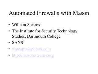 Automated Firewalls with Mason