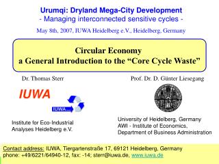 Circular Economy a General Introduction to the “Core Cycle Waste”