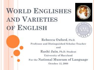 World Englishes and Varieties of English