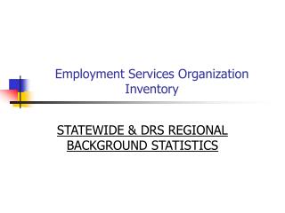 Employment Services Organization Inventory