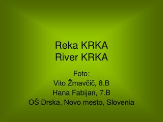 Reka KRKA River KRKA