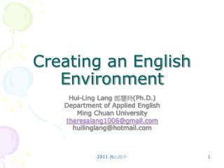 Creating an English Environment