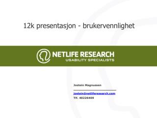 12k presentasjon - brukervennlighet