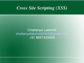 Cross Site Scripting (XSS)