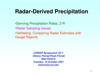 Radar-Derived Precipitation