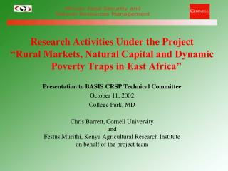 Research Activities Under the Project