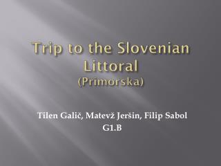 Trip to the Slovenian Littoral (Primorska)
