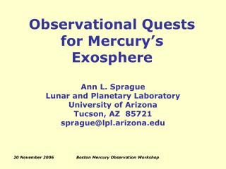 Observational Quests for Mercury’s Exosphere